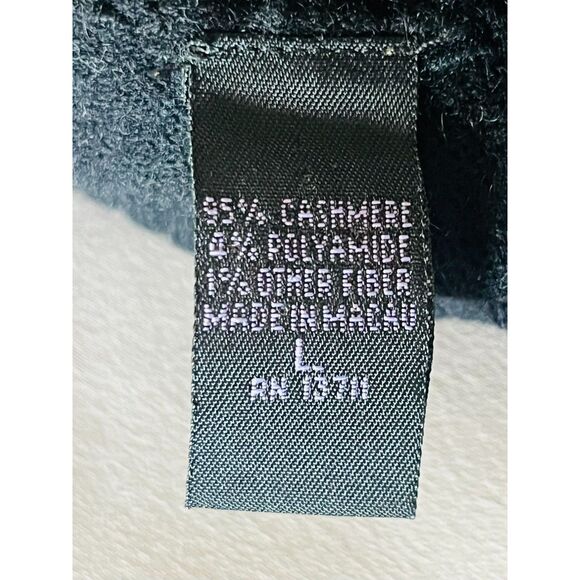 Context Lord & Taylor Black Cashmere Turtleneck Sleeveless Sweater Large - Picture 3 of 7